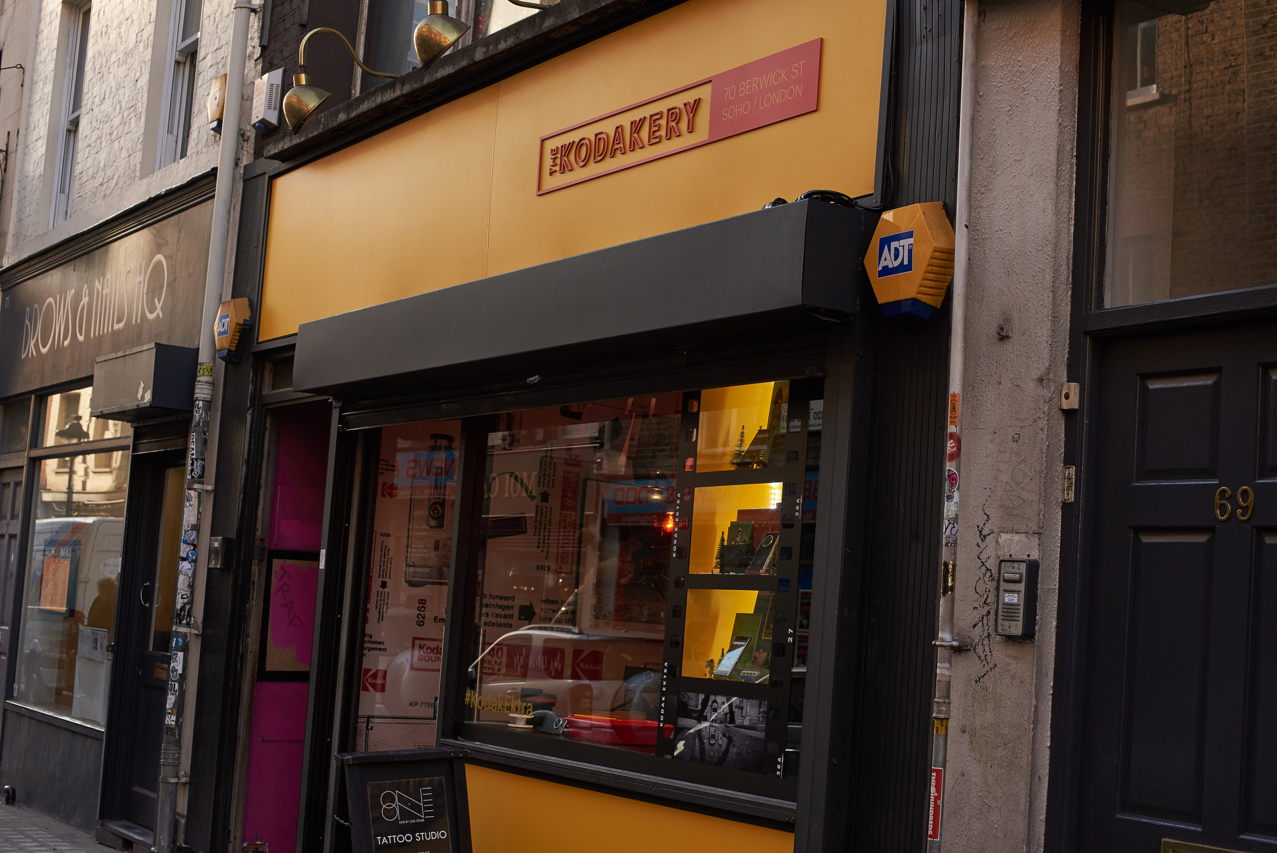 Film camera giants Kodak launched their latest smart phone just before christmas in 2016.
They had opened a pop up shop called Kodakery in London's Berwick Street in Soho, the pop up shop was a hit as it allowed people to come and try the phone's newest features such as being able to set the aperture, iso, shutter speed and even down to the White balance. The other features on the phone included being able to extend the phone memory and purchasing traditional prints. The pop up shop also allowed people to purchase branded clothing and kodak's tradition Portra 800 film.
