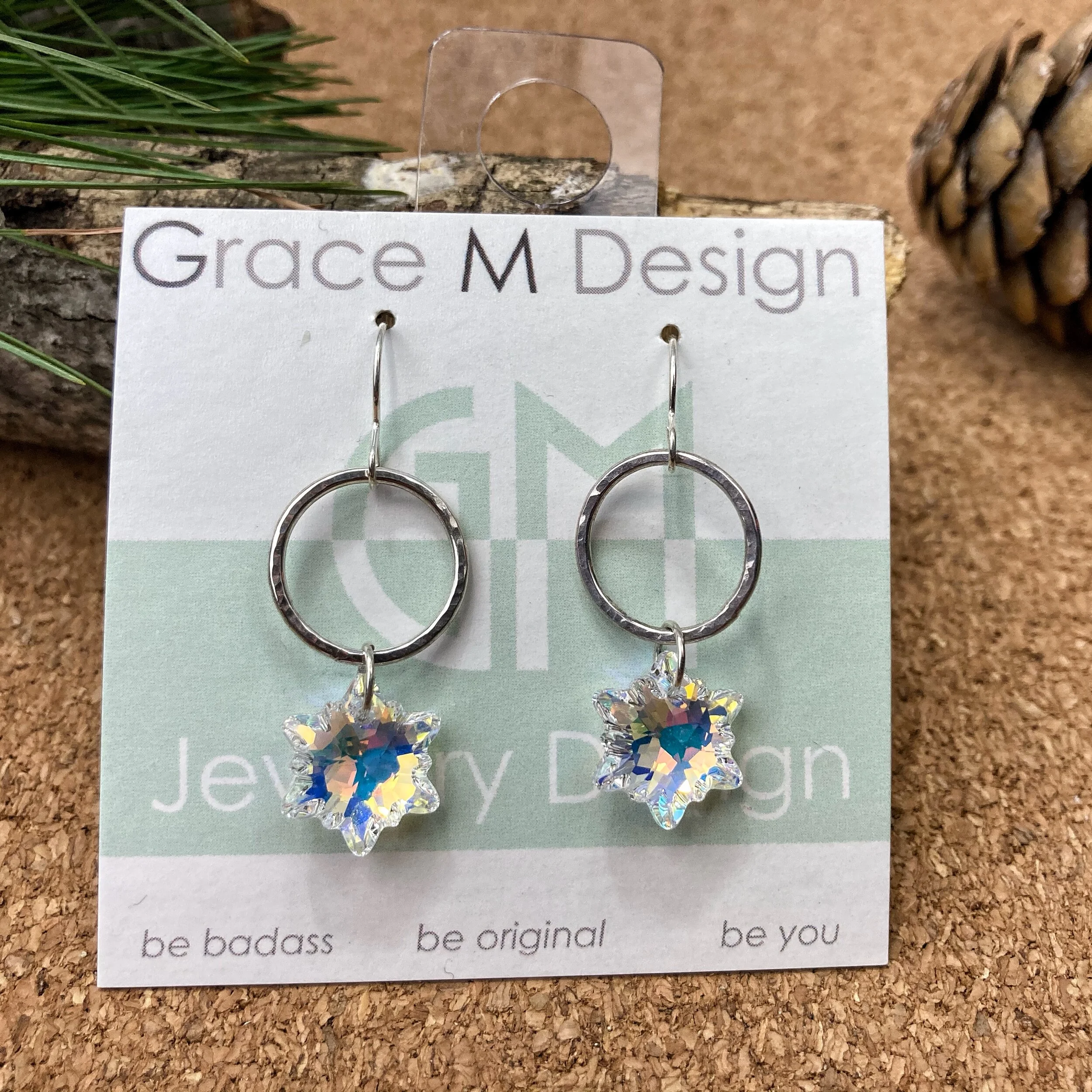 Swarovski Crystal Snowflakes Aura Borealis