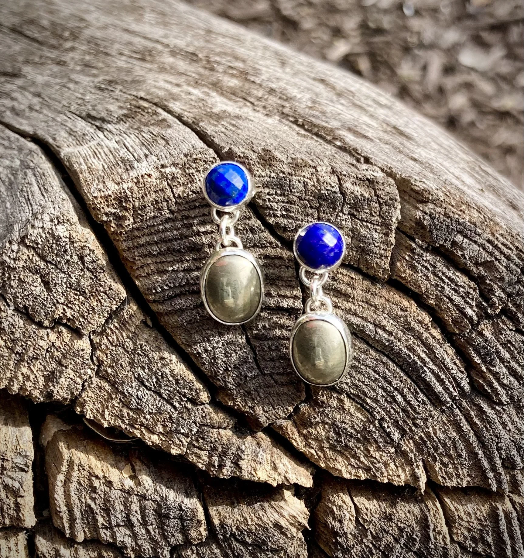 Lapis Lazuli and Pyrite Earrings