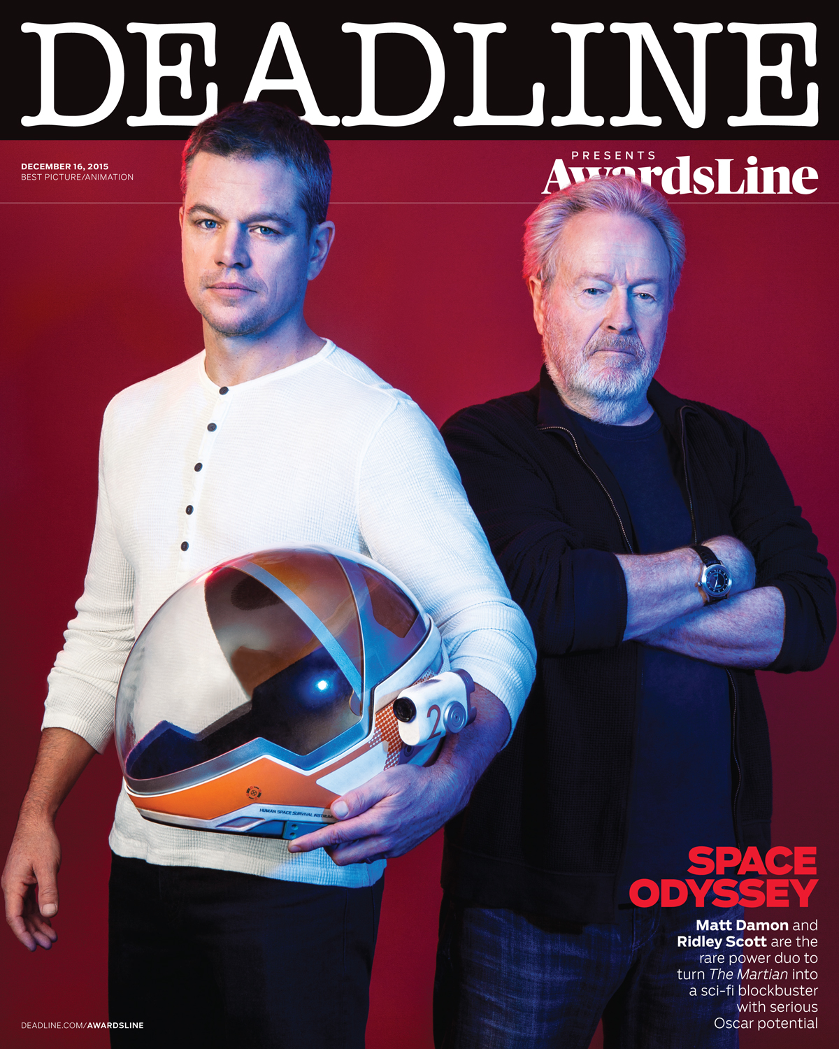 Awardsline Magazine, Matt Damon & Ridley Scott