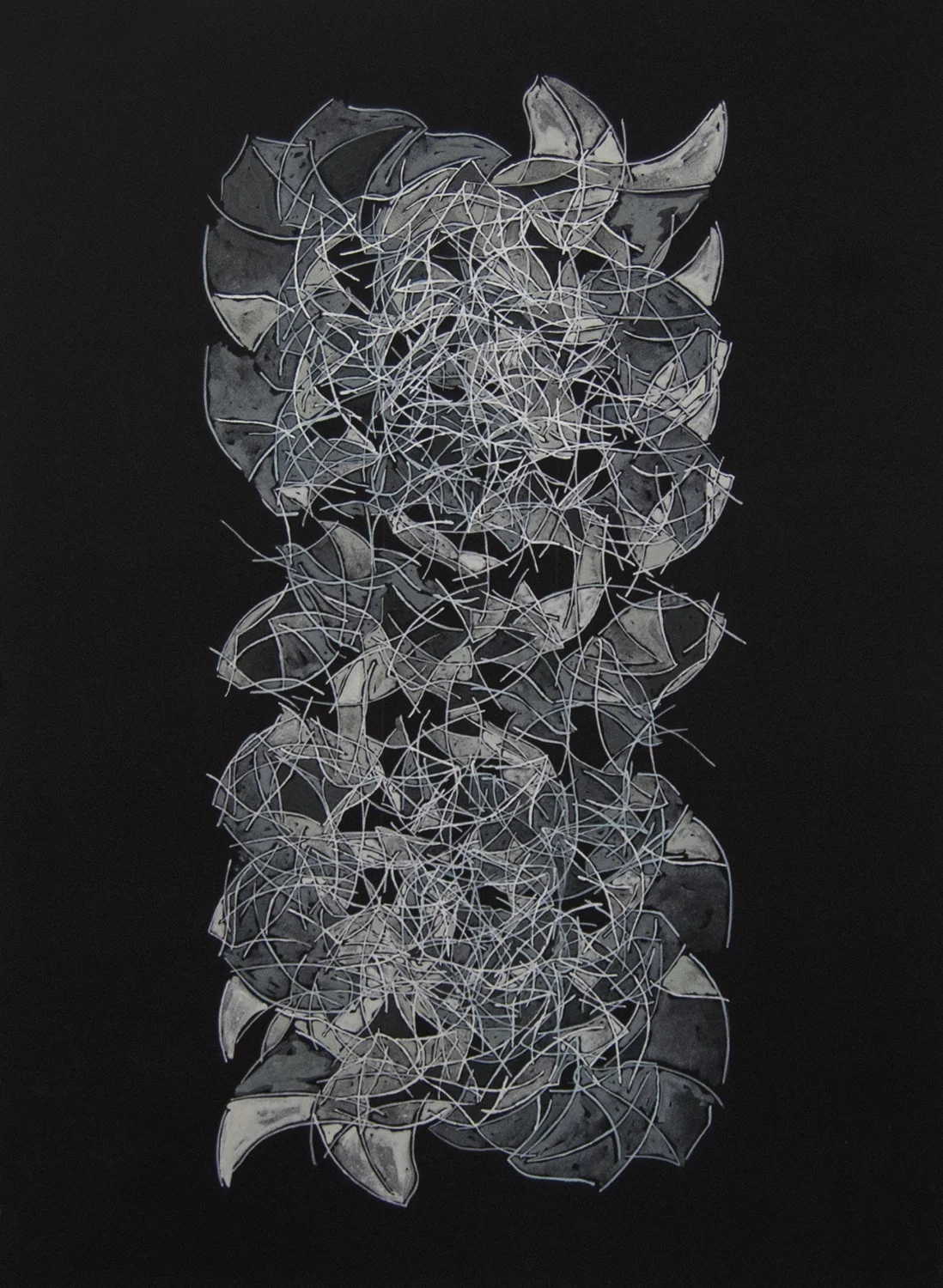 PORTICO SERIES BASQUES mixed media on paper ink, graphite, clay slip and acrylic 22" x 30" 2013 ~ sold