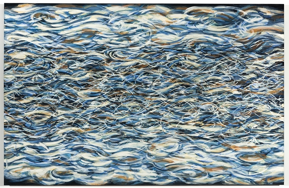 CONTINUUM -Naples mixed media painting on paper, mounted to panel ink, gouache, clay slip and polymer 40" x 26" 2015