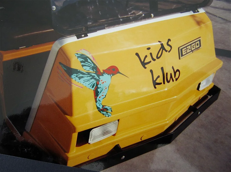 Hand Lettering on Golf Carts