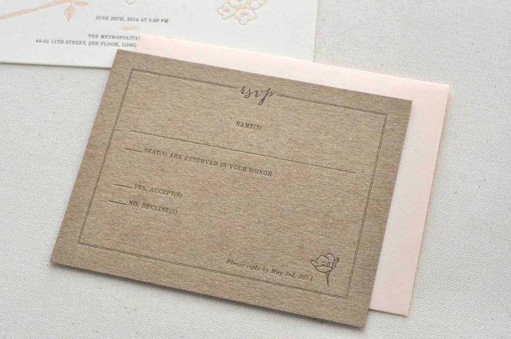 Cherry Blossom Wedding Invitation / Paper & Type