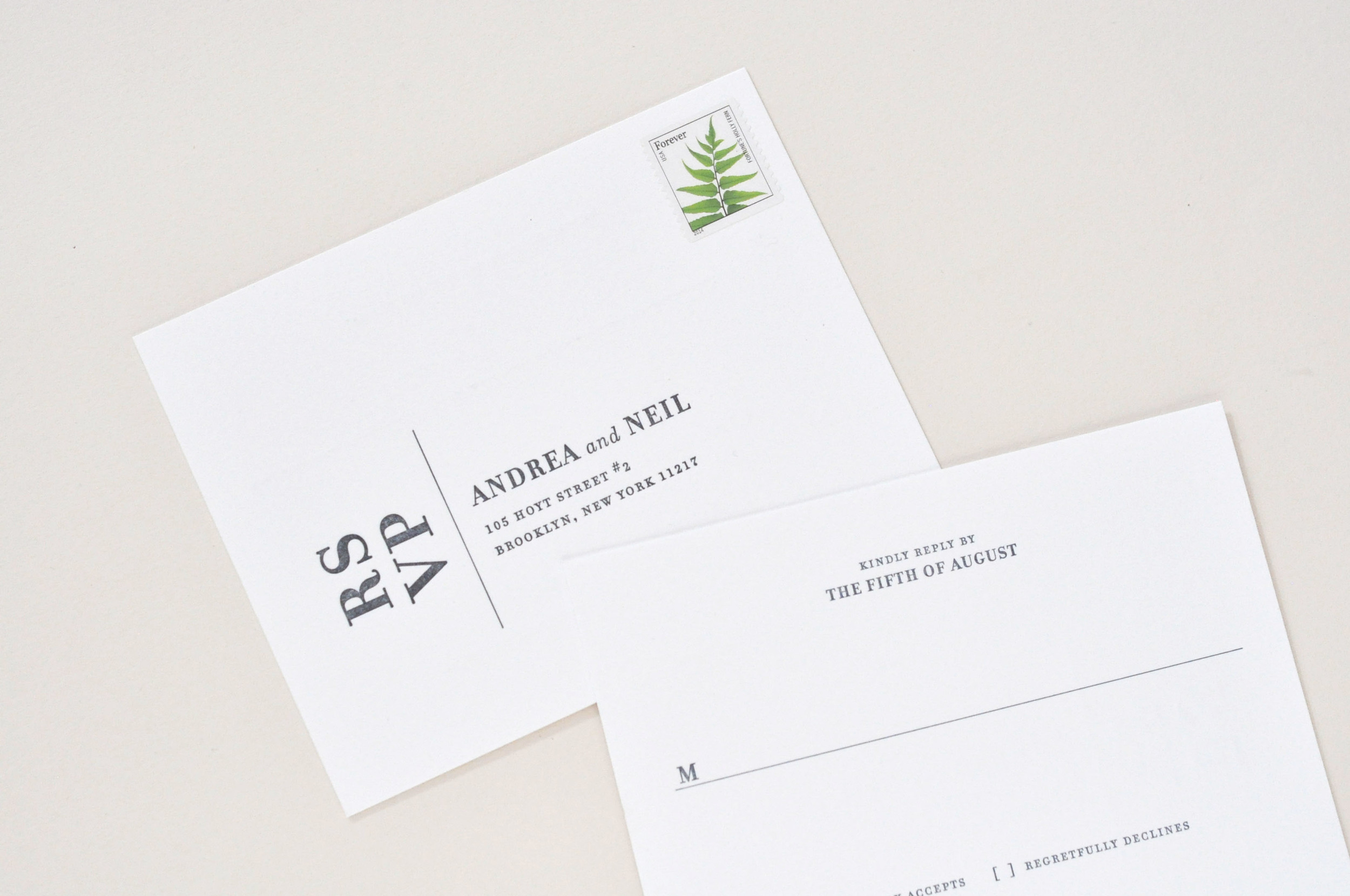 Andrea & Neil Wedding Invitation / Paper & Type.