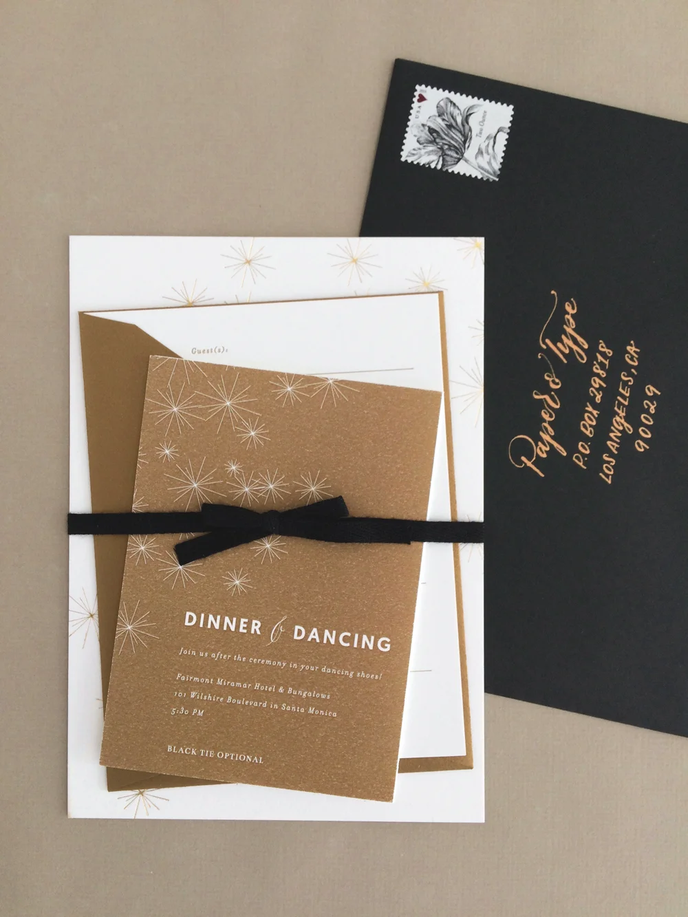 Sparkling Gold Invitation / Paper & Type