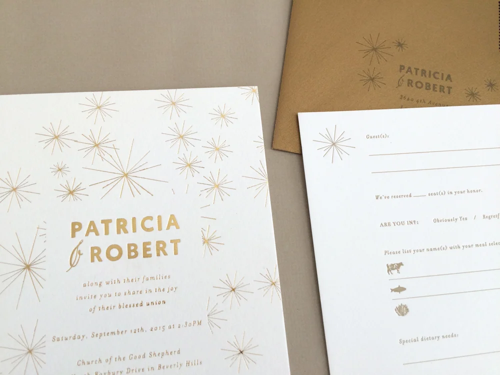 Sparkling Gold Invitation / Paper & Type