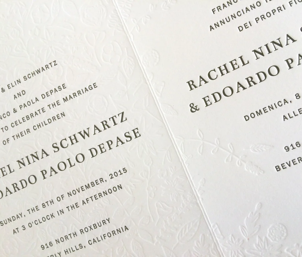 Eddy & Rachel Invitation / Paper & Type
