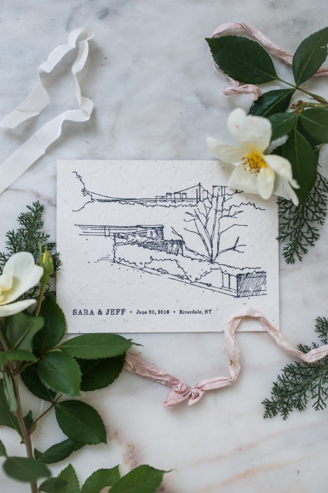 NYC Garden Wedding Save-the-Date by Paper & Type, styled and photographed by Emilie Anne Szabo