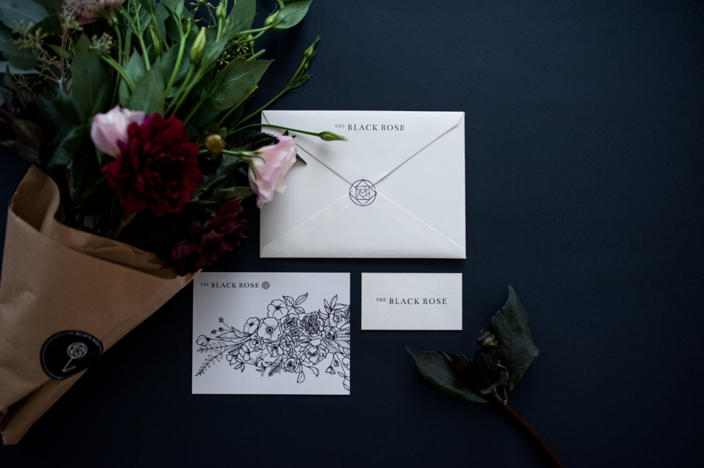 Design for The Black Rose by Paper & Type, styling and photography by Emilie Anne Szabo