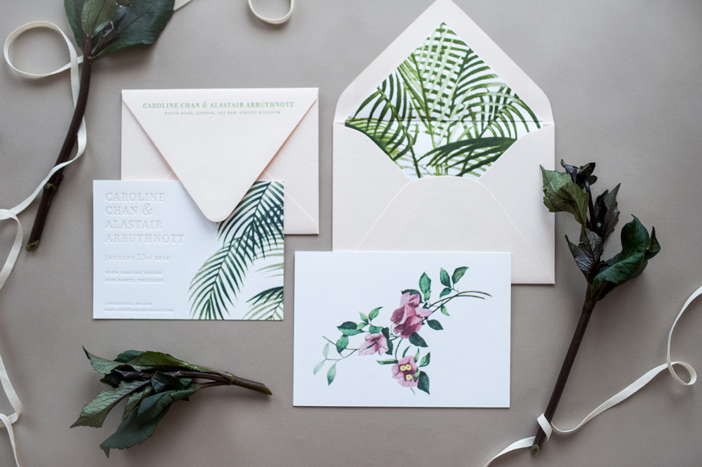 Tropical Invitation by Paper & Type, styling and photography by Emilie Anne Szabo