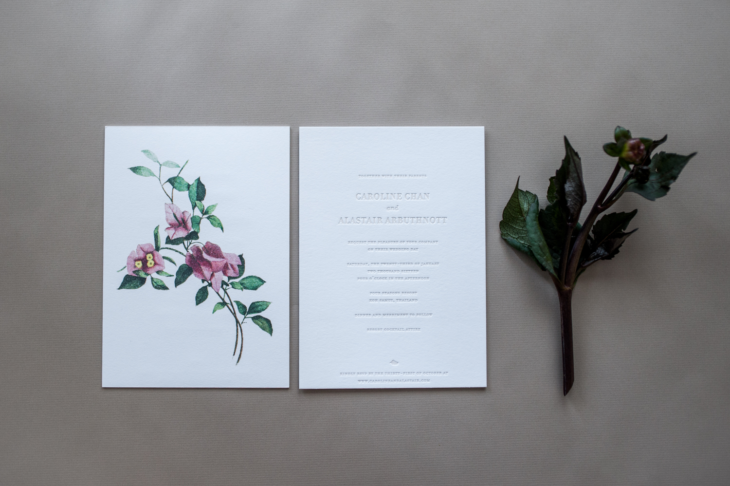 Tropical Invitation by Paper & Type, styling and photography by Emilie Anne Szabo