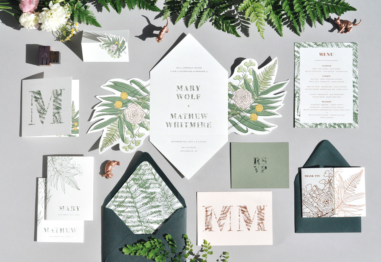 Ferns & Flowers Invitation Set / Paper & Type