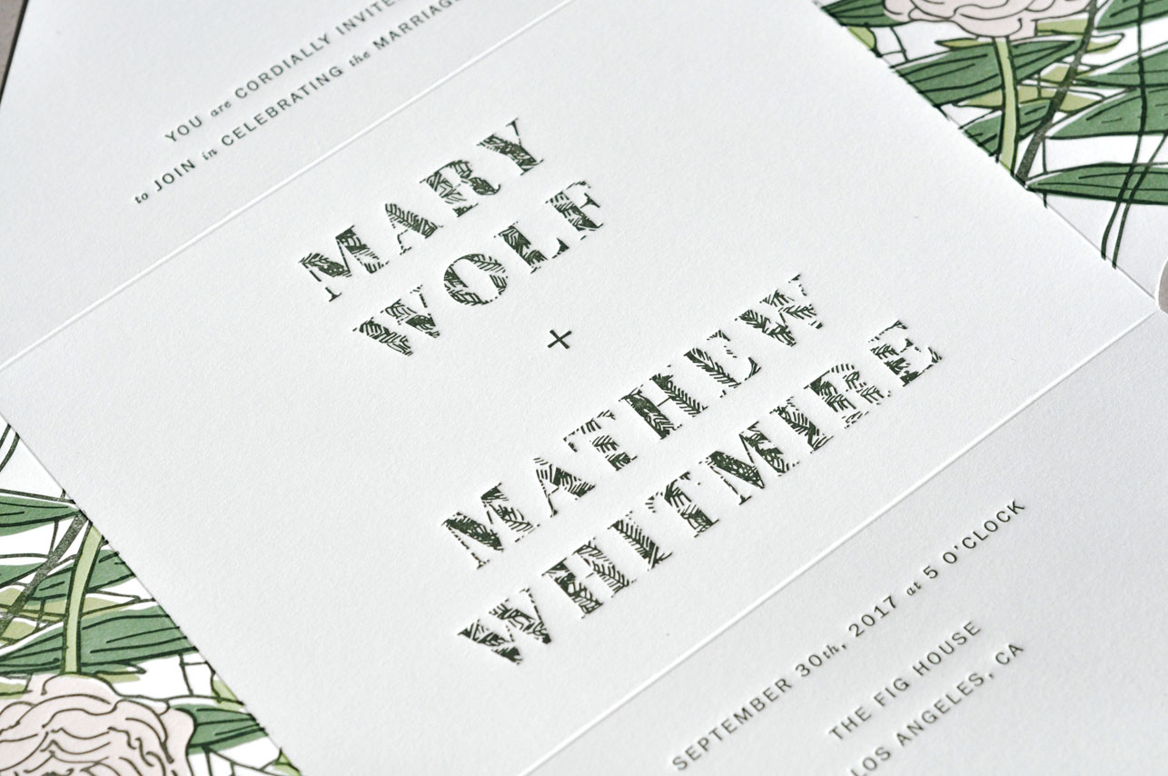 Ferns & Flowers Invitation Set / Paper & Type