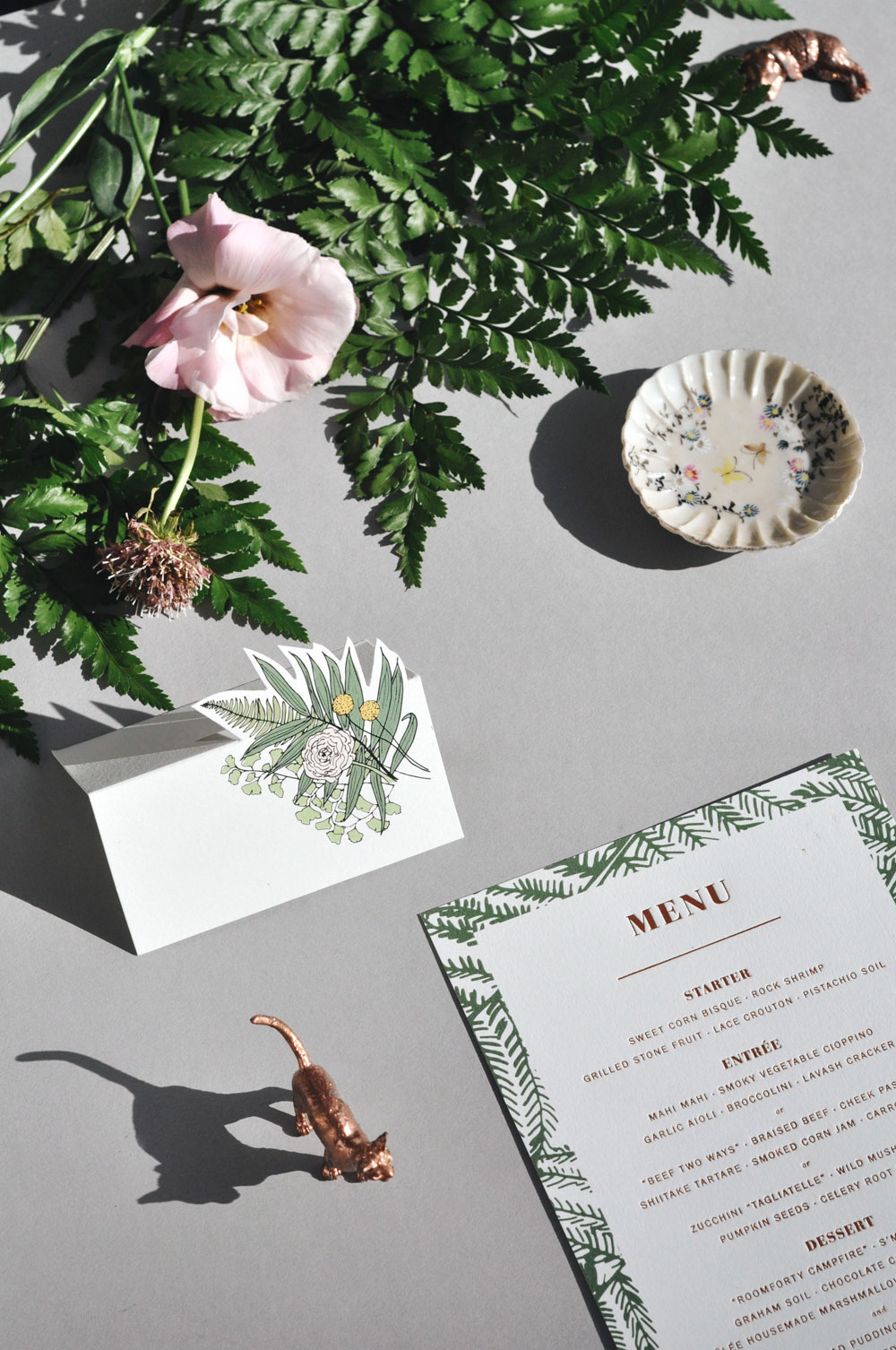 Ferns & Flowers Invitation Set / Paper & Type