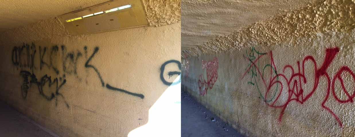 Graffiti in the Little Tunnel this past weekend