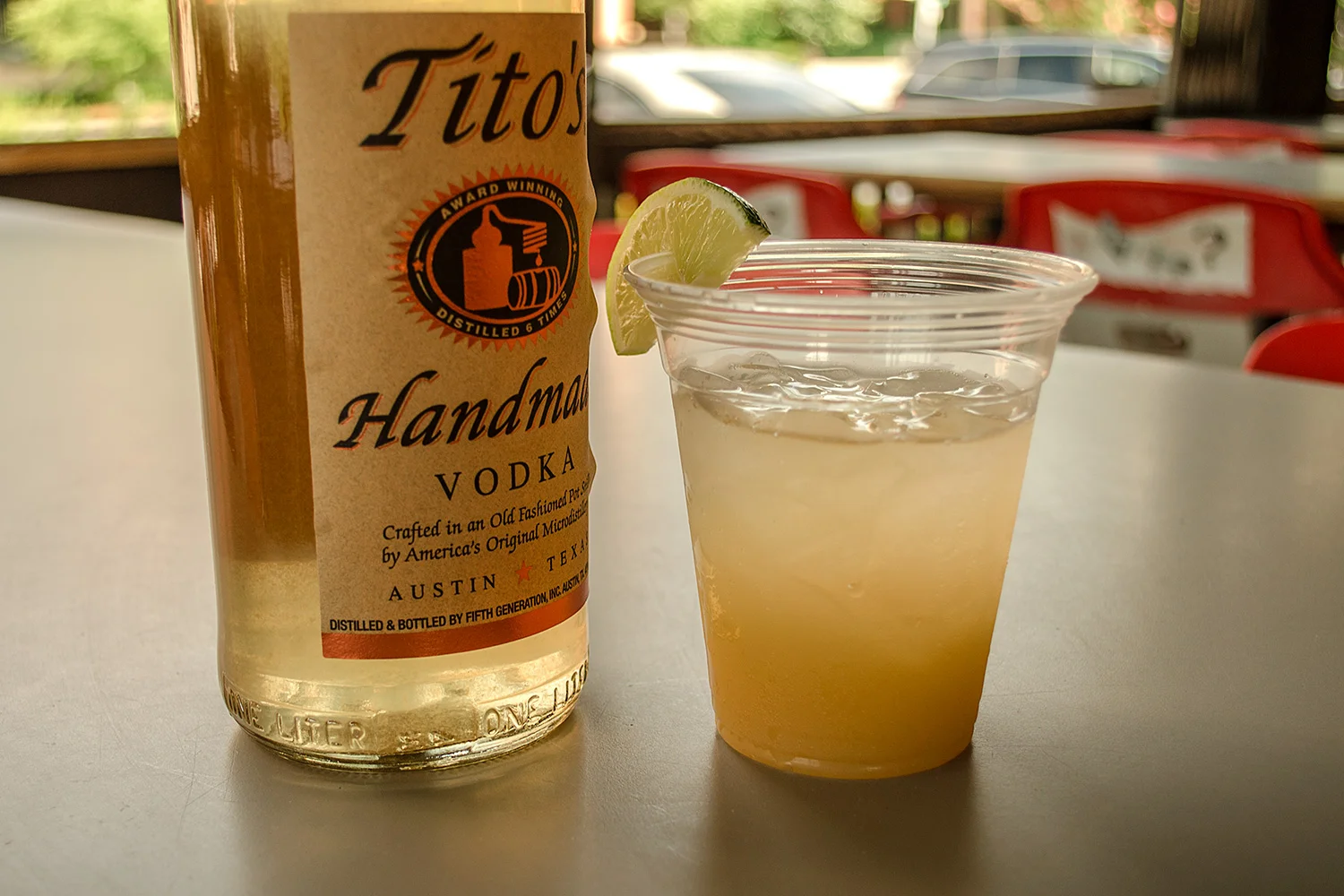 The Melon Madness: Melon infused Tito's with a splash of pineapple & a squeeze of lime.