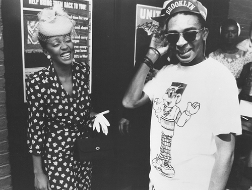  Anita Baker and Spike Lee on the set of her "No One in the World" video. 