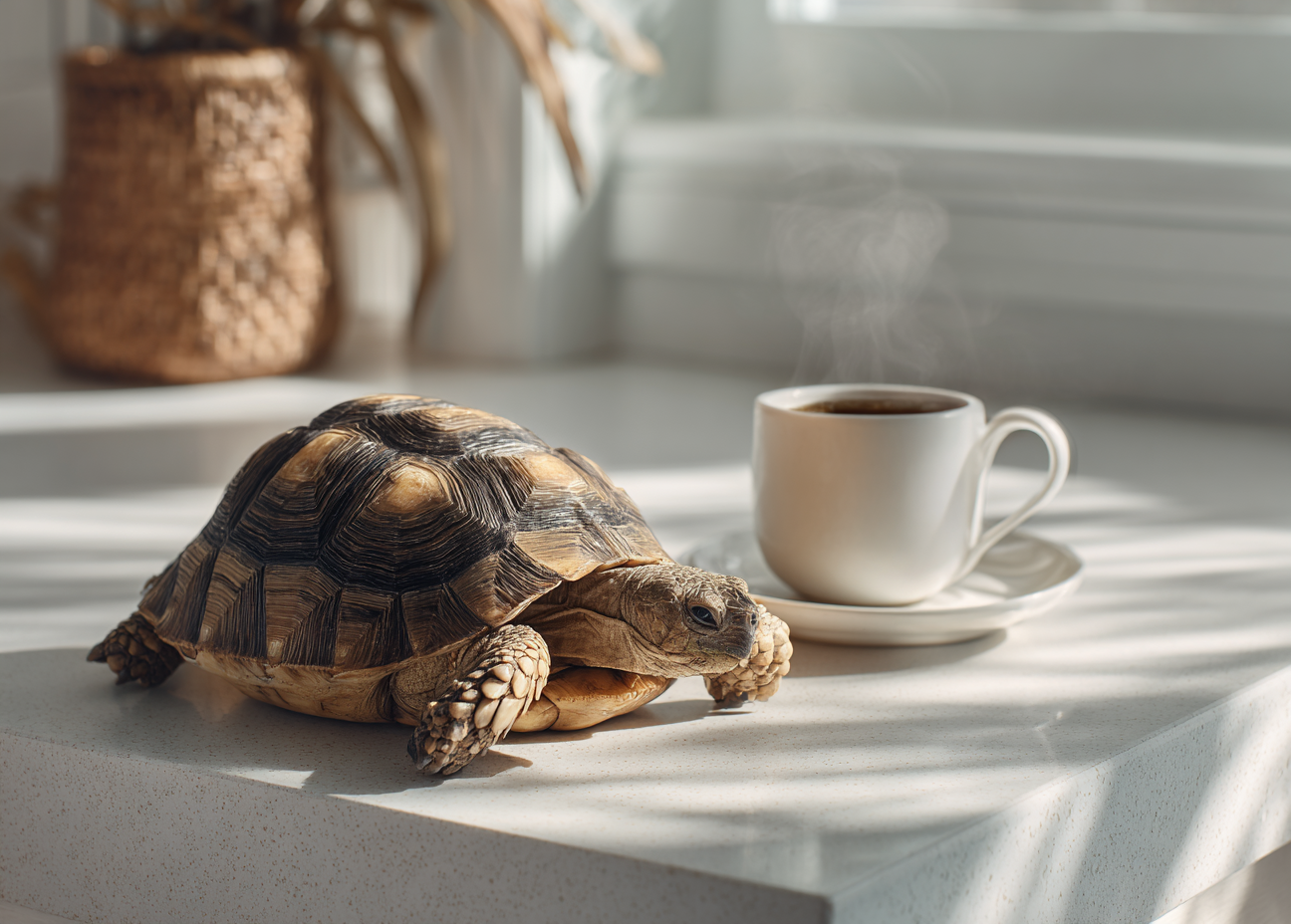 tokysparkz_turtle_with_its_head_down_drinking_coffee_in_a_kitch_1abfd37b-db98-4a12-8b91-6e374c810c3a.png