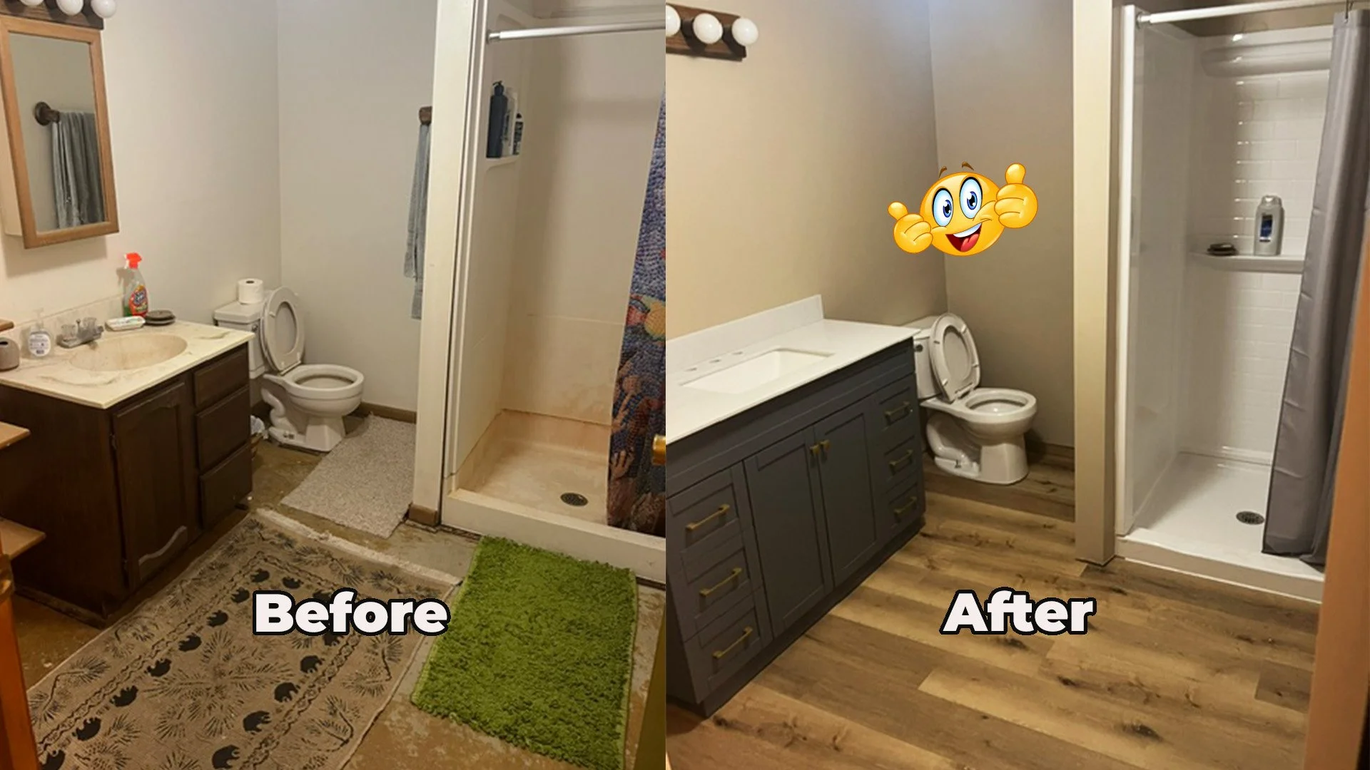 before after bathroom pic