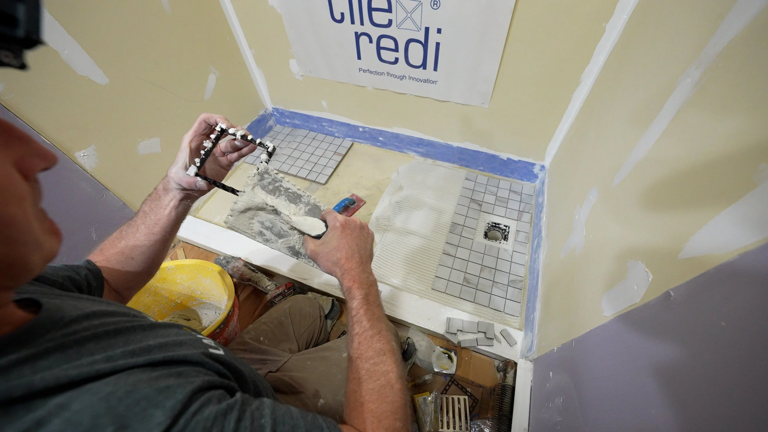 shower floor tile installation