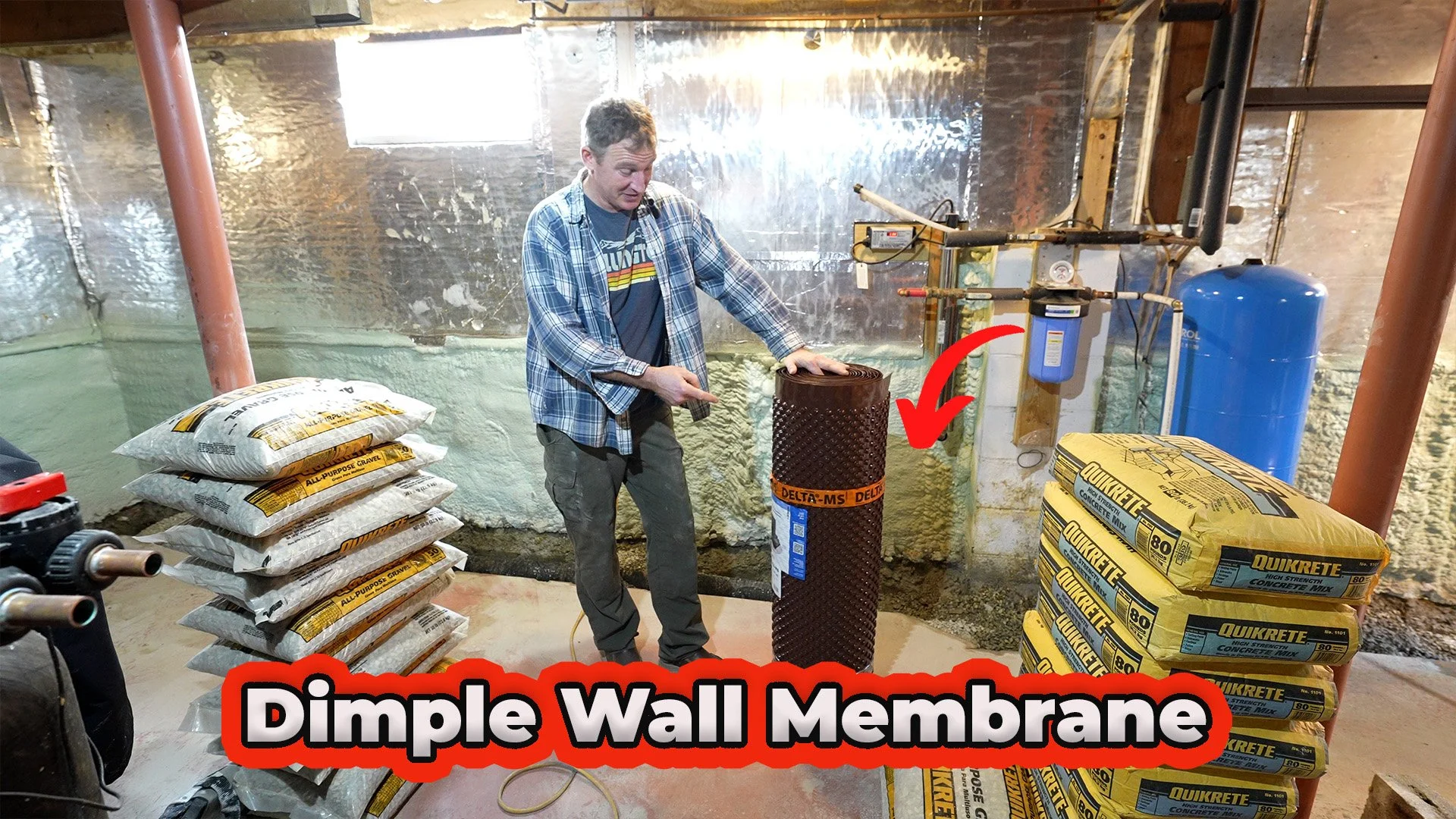 wall membrane for French drain system