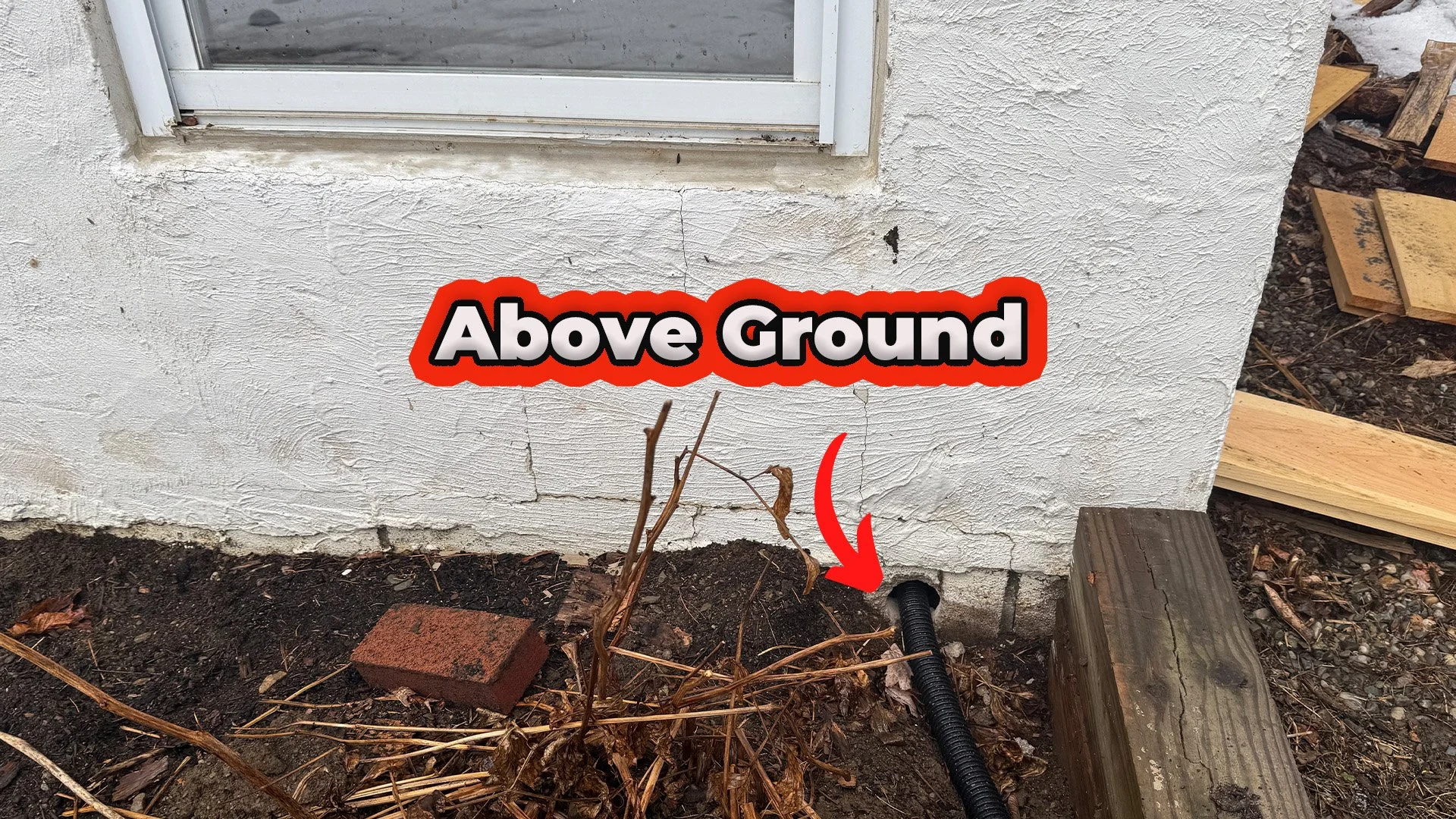 hole for discharge hole above ground level