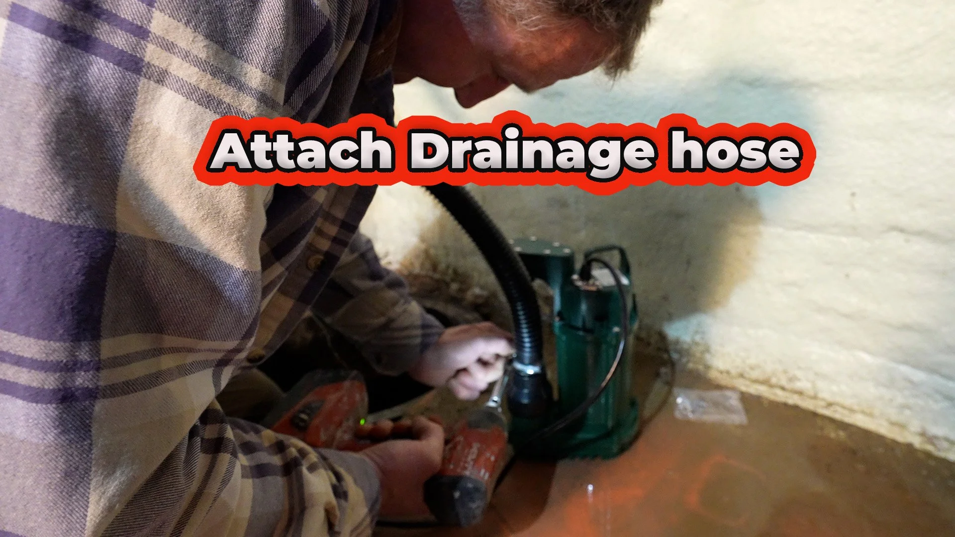 attaching discharge hose to sump pump