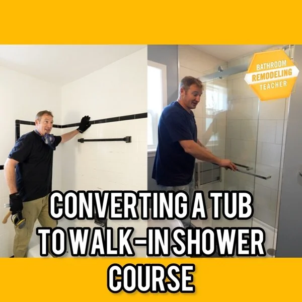converting tub walk-in shower course tutorial bathroom remodel