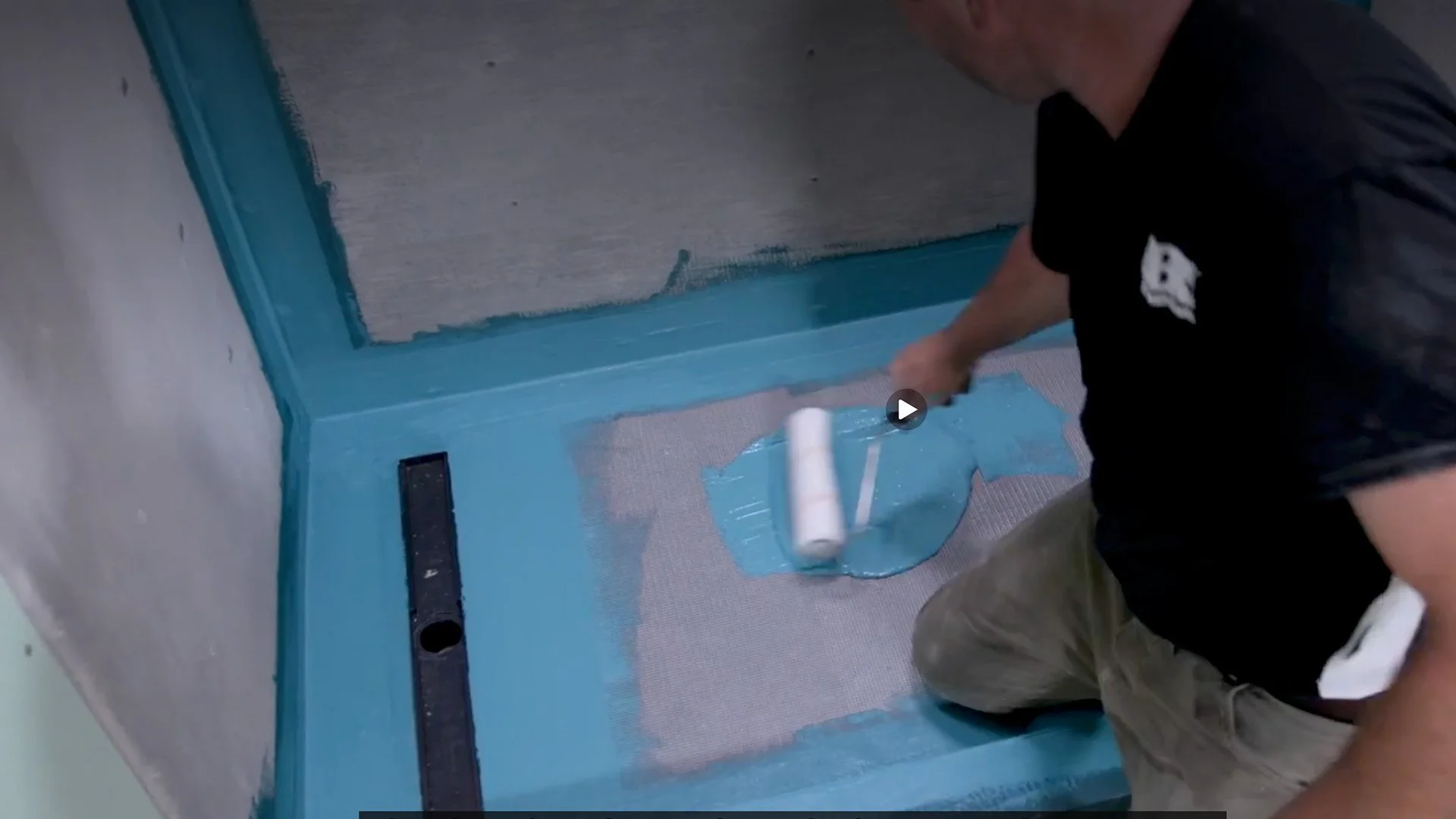 liquid waterproofing for a curbed shower
