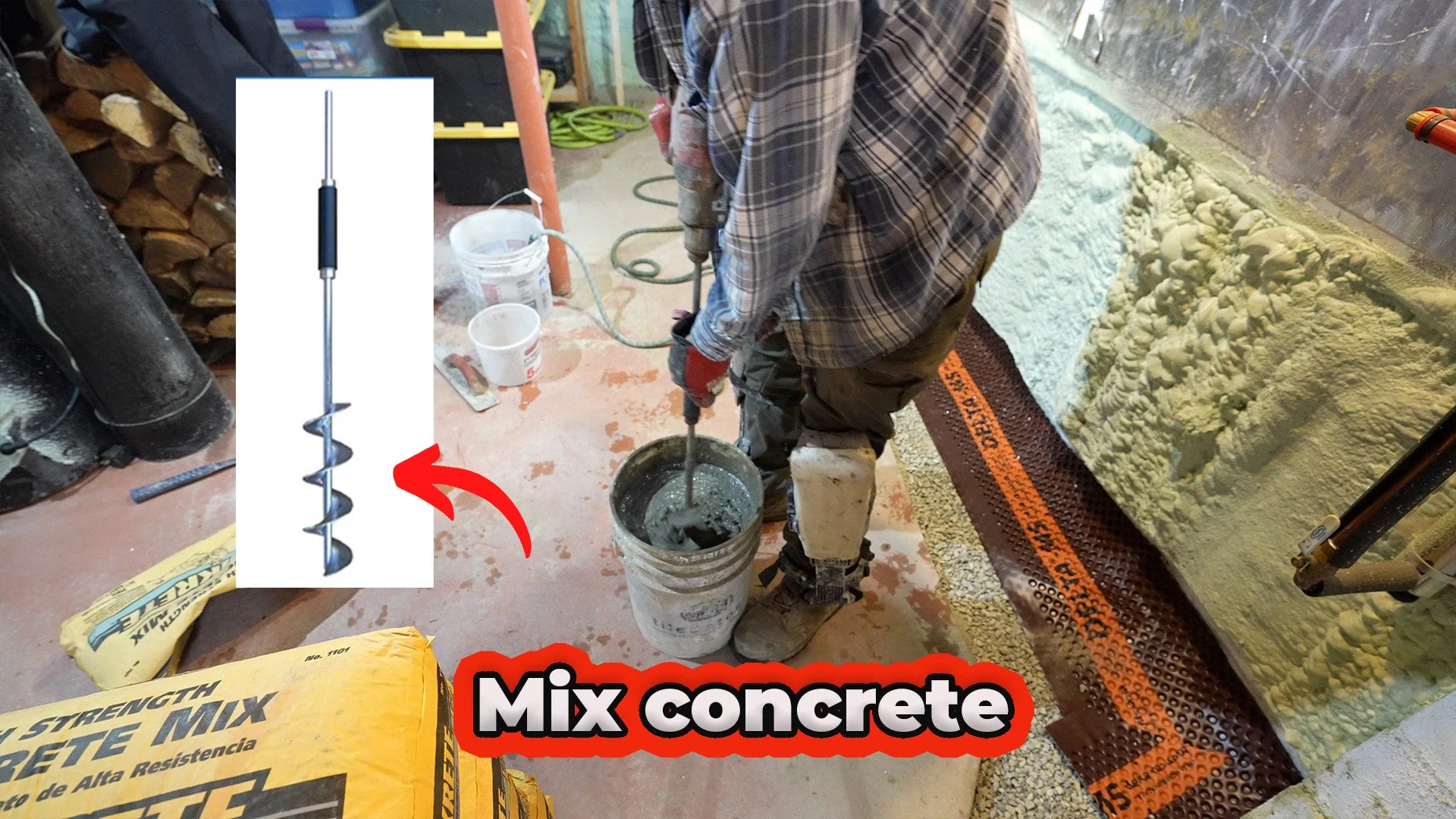 bucket mortar mixing paddle