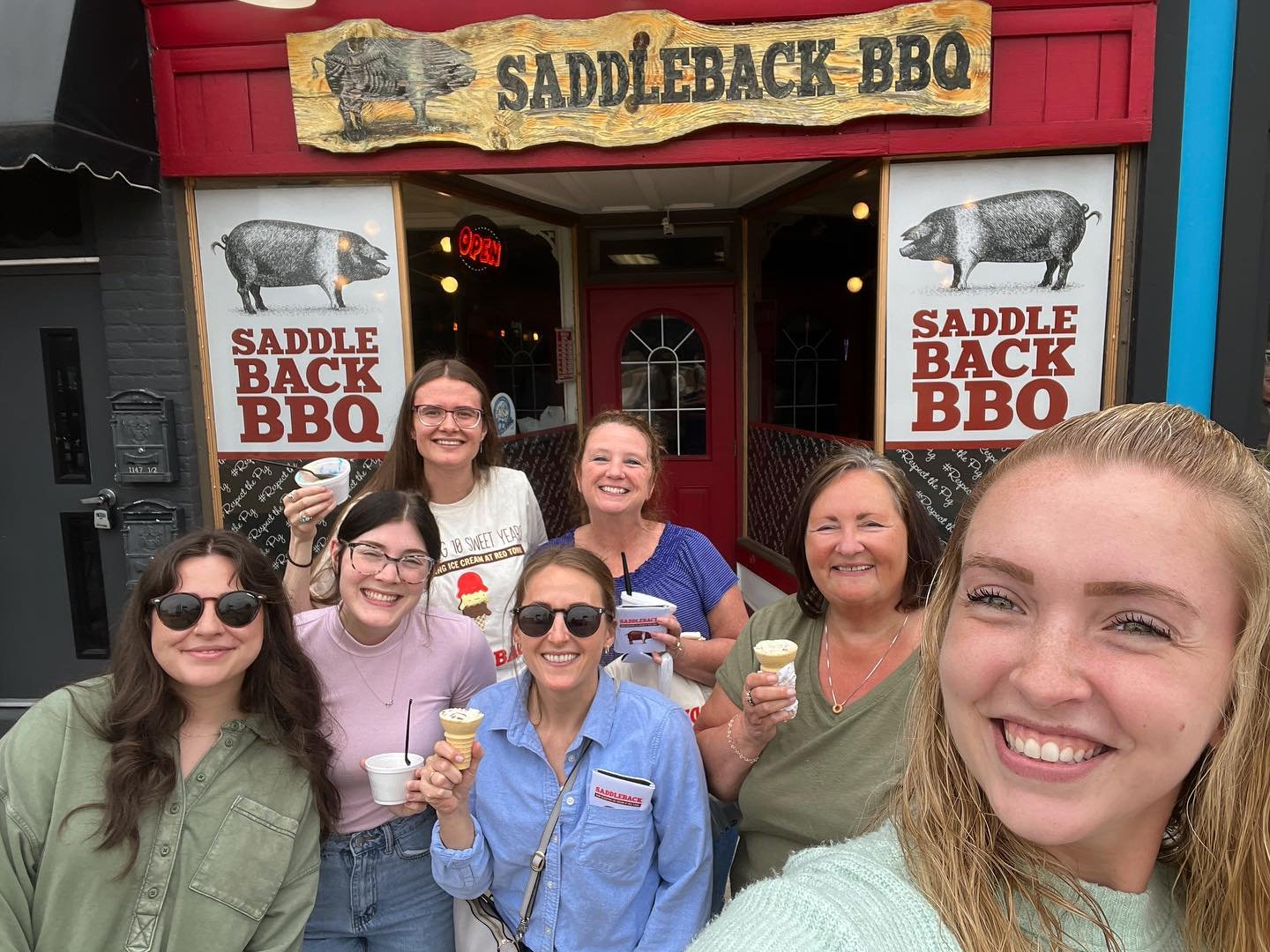 SIA gals took a quick ice cream break today to help celebrate 10 years of Saddleback BBQ! Congrats @saddlebackbbq!

#reotownlansing #lansingmichigan #saddlebackbbq #10years
