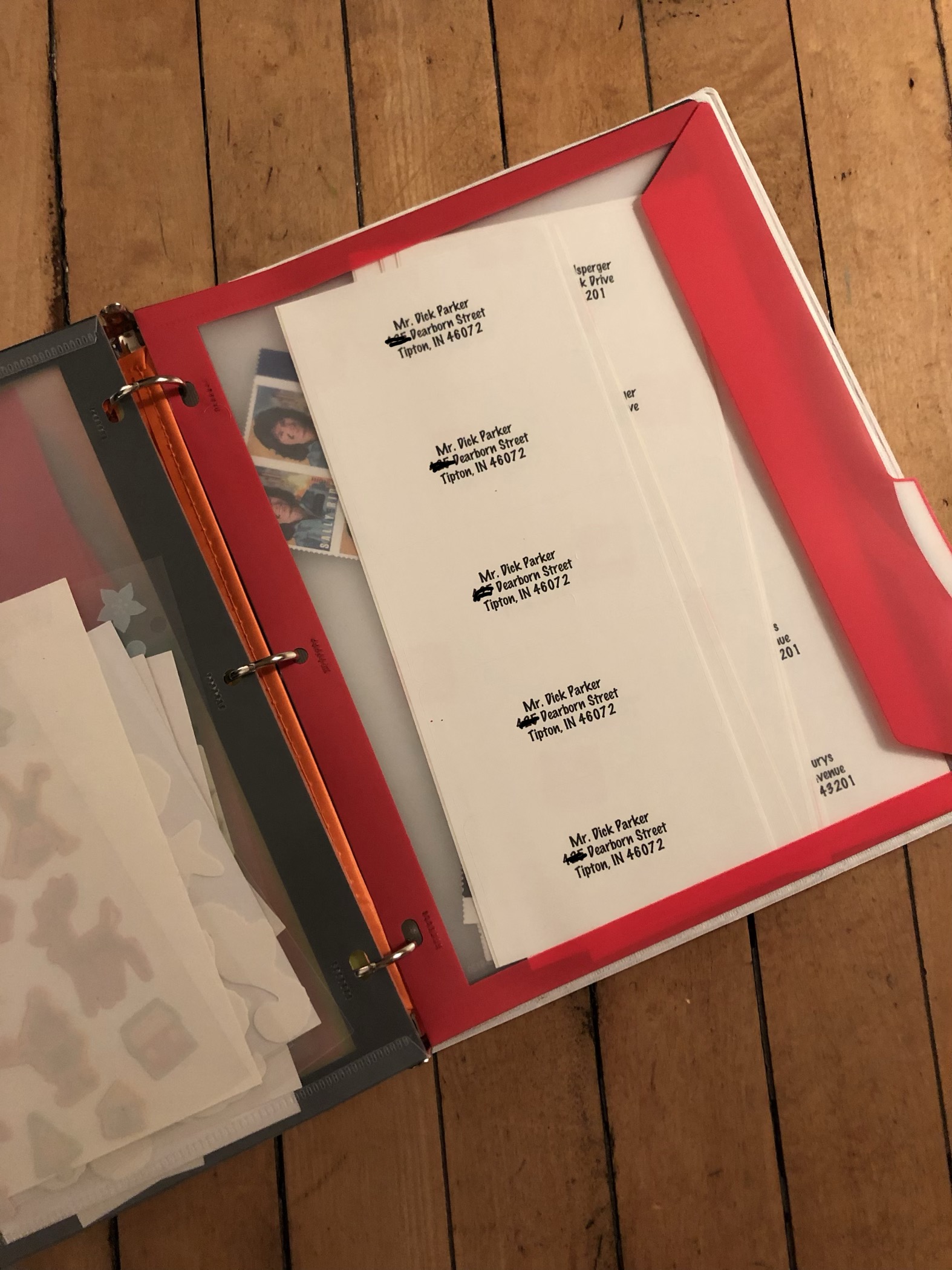 Preprinted address labels for family and friends make it easy for youngsters who might not be able to write a legible address on an envelope.