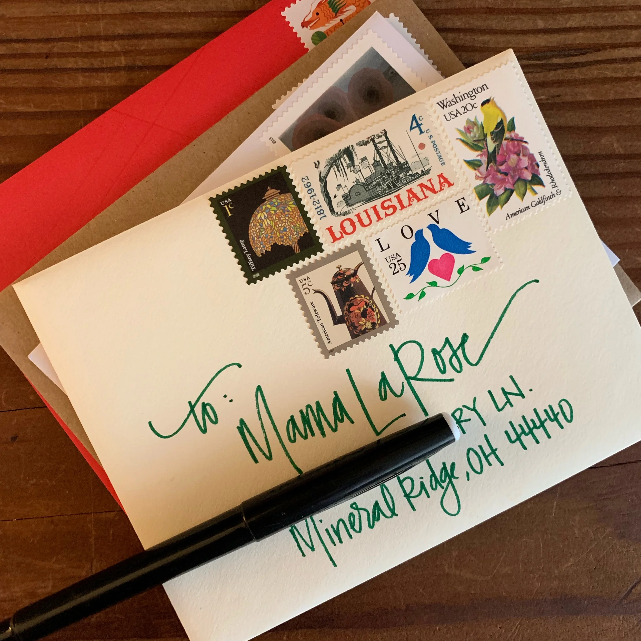 The envelope is the first hint of the care inside, so I like to make it special. 