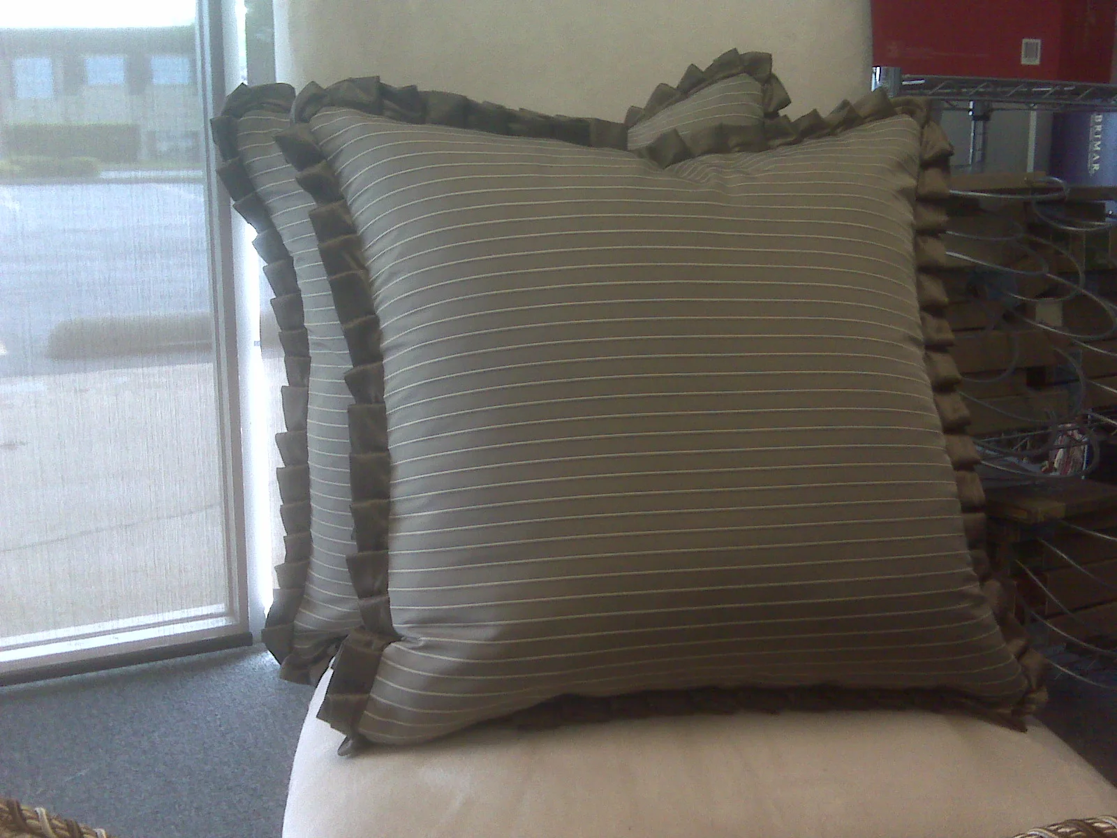 Close up shot of Knife Pleated Ruffled Pillow
