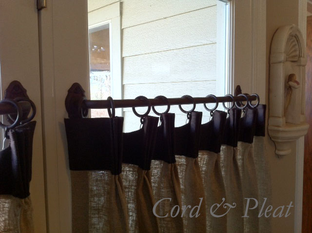 We love the french rods (wraparound rod) that we used on the french doors! Perfect for this festive holiday project.