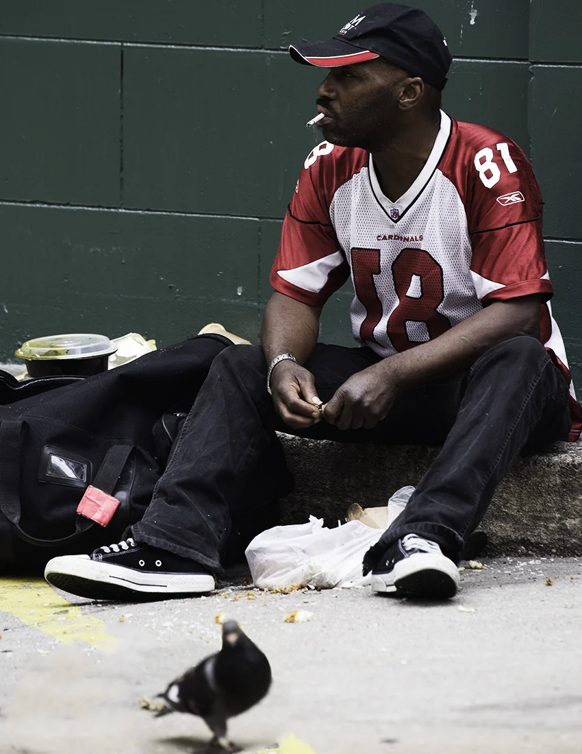 Feeding Pigeons NYC