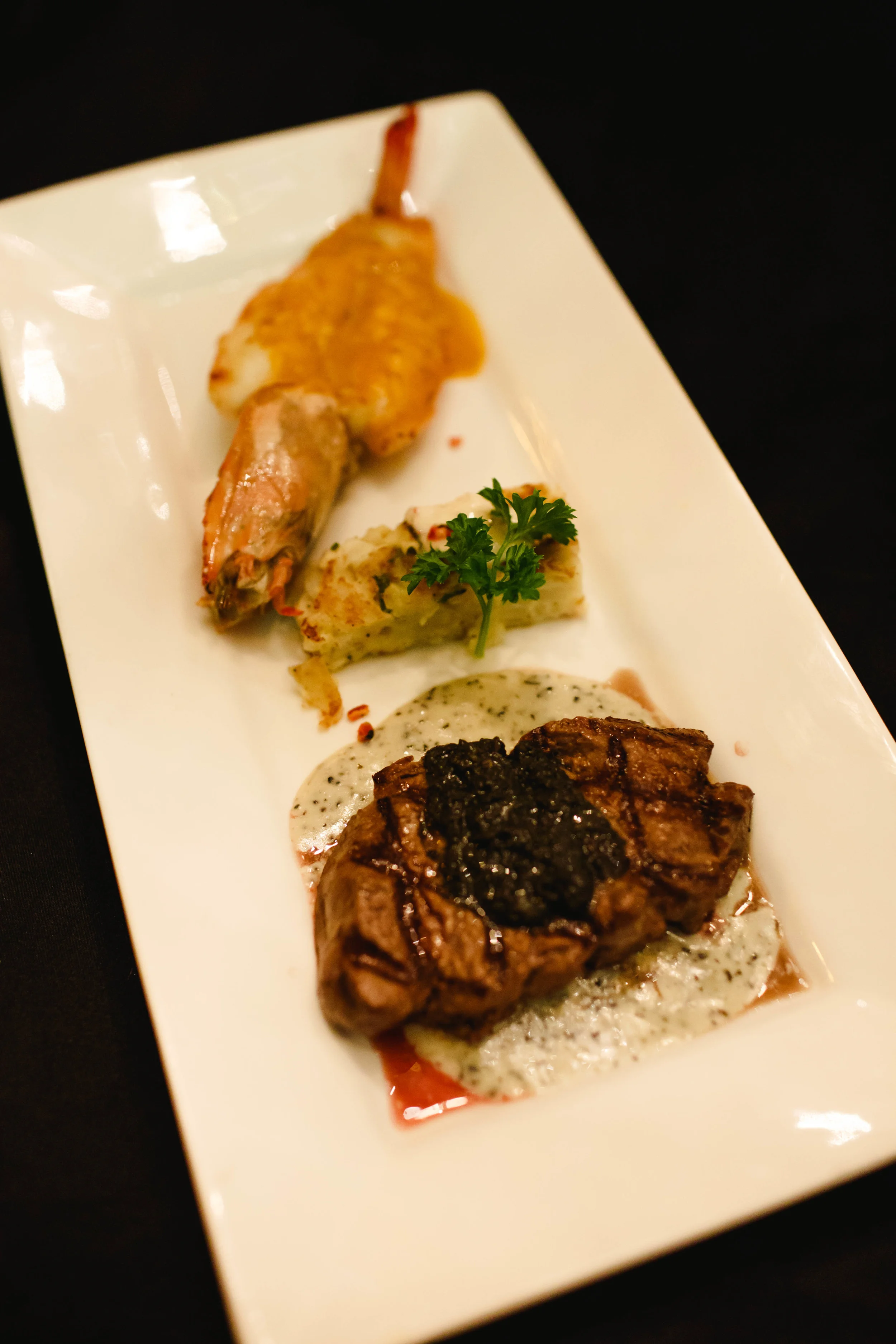 Char-grilled Prime Fillet and Baked King Prawn