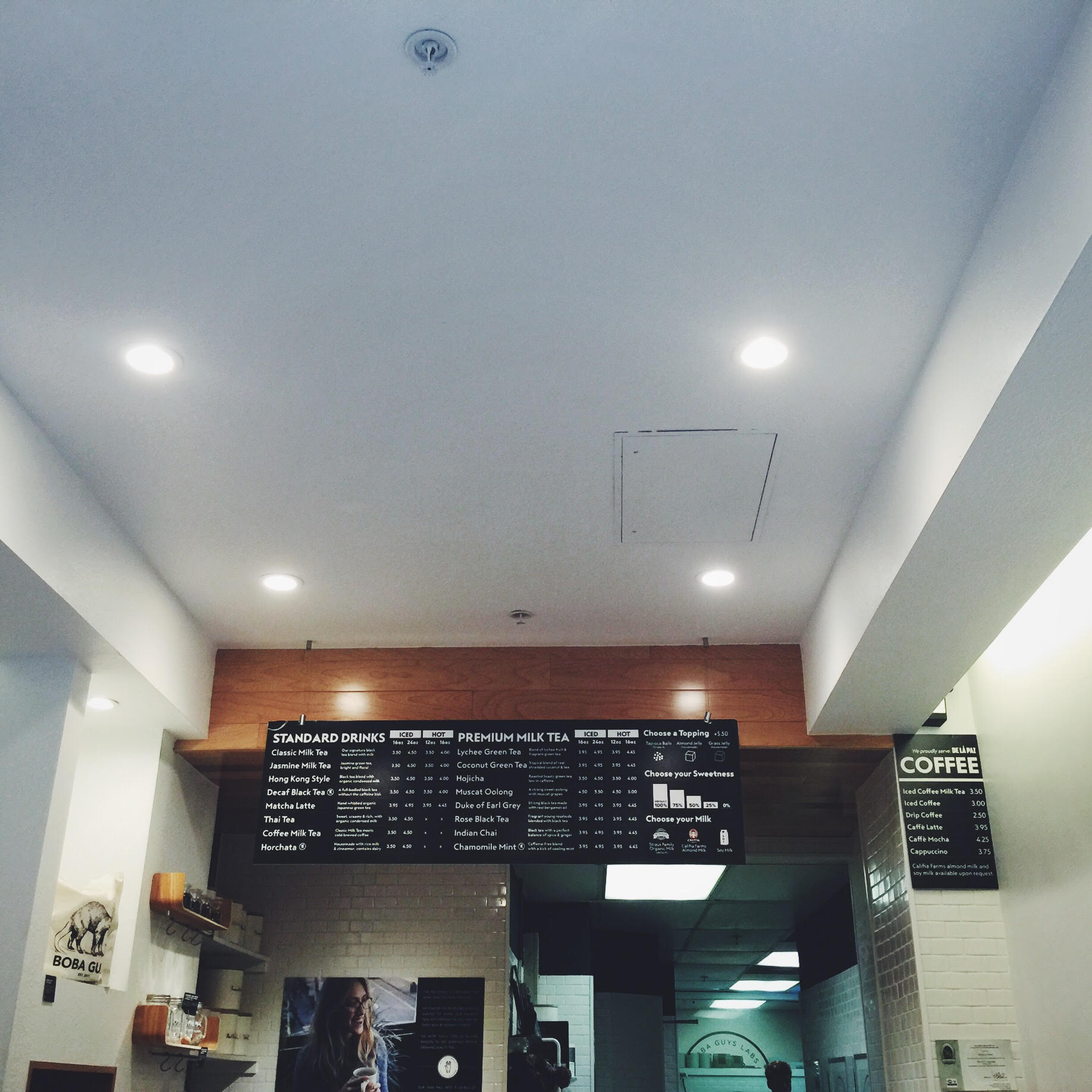Inside of their store + menu on top