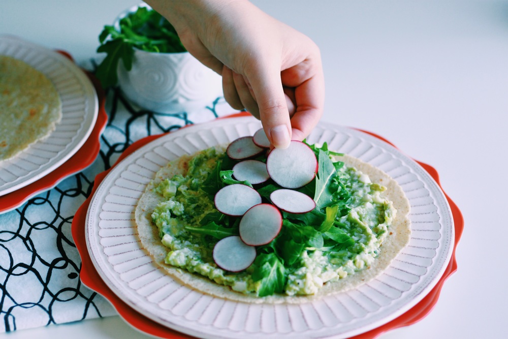 Avocado-Egg(White) Salad Wrap