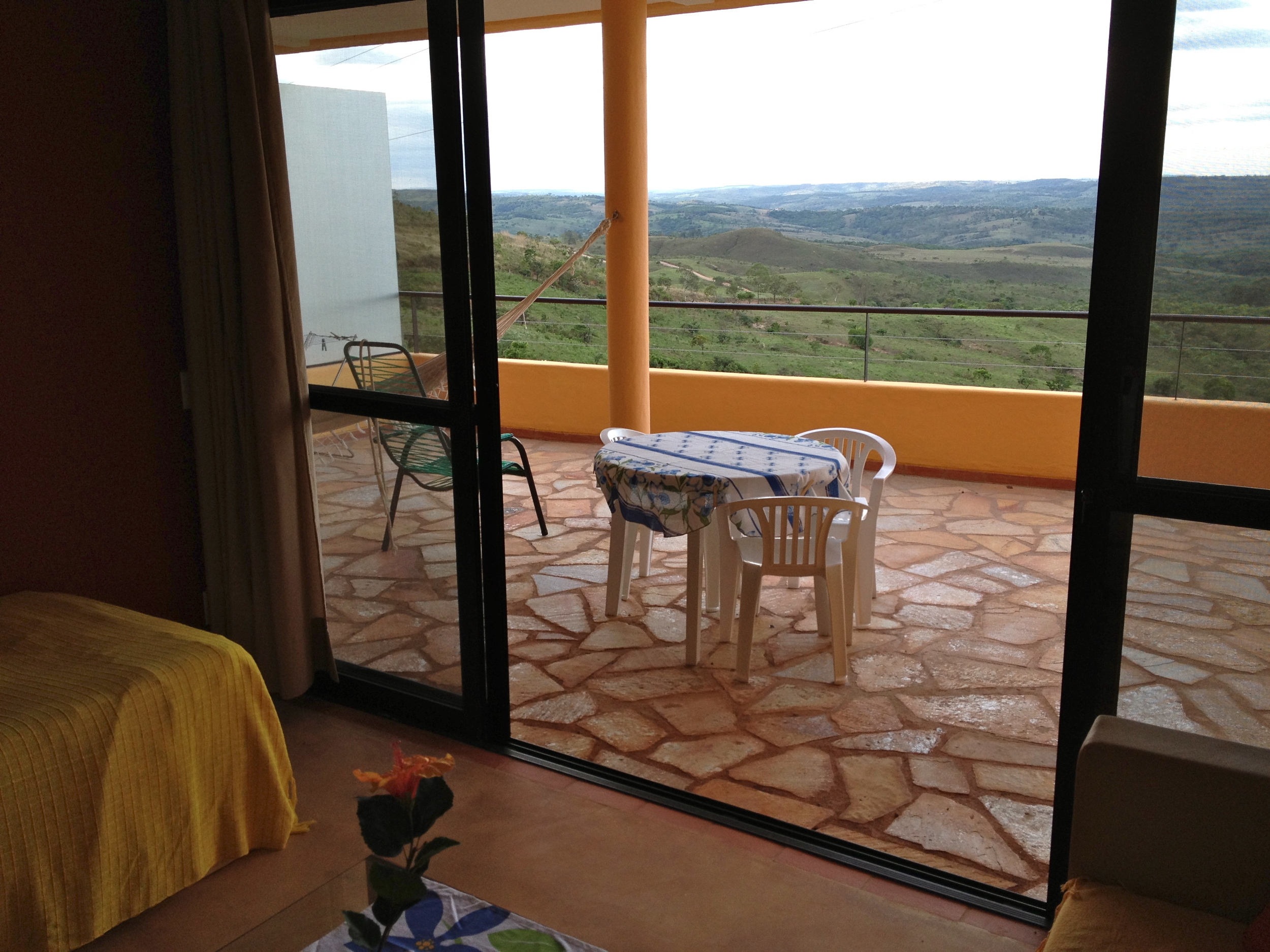 The endless lush green hills in front of "Alegria"
