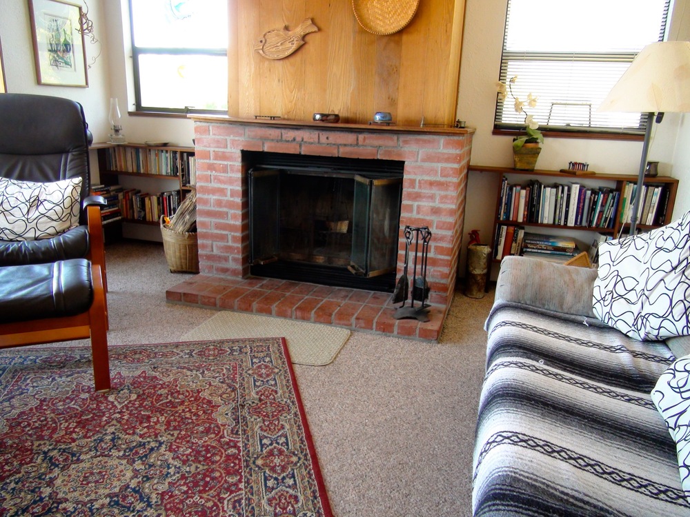 ..... or light a fire in the conventional open fireplace .....