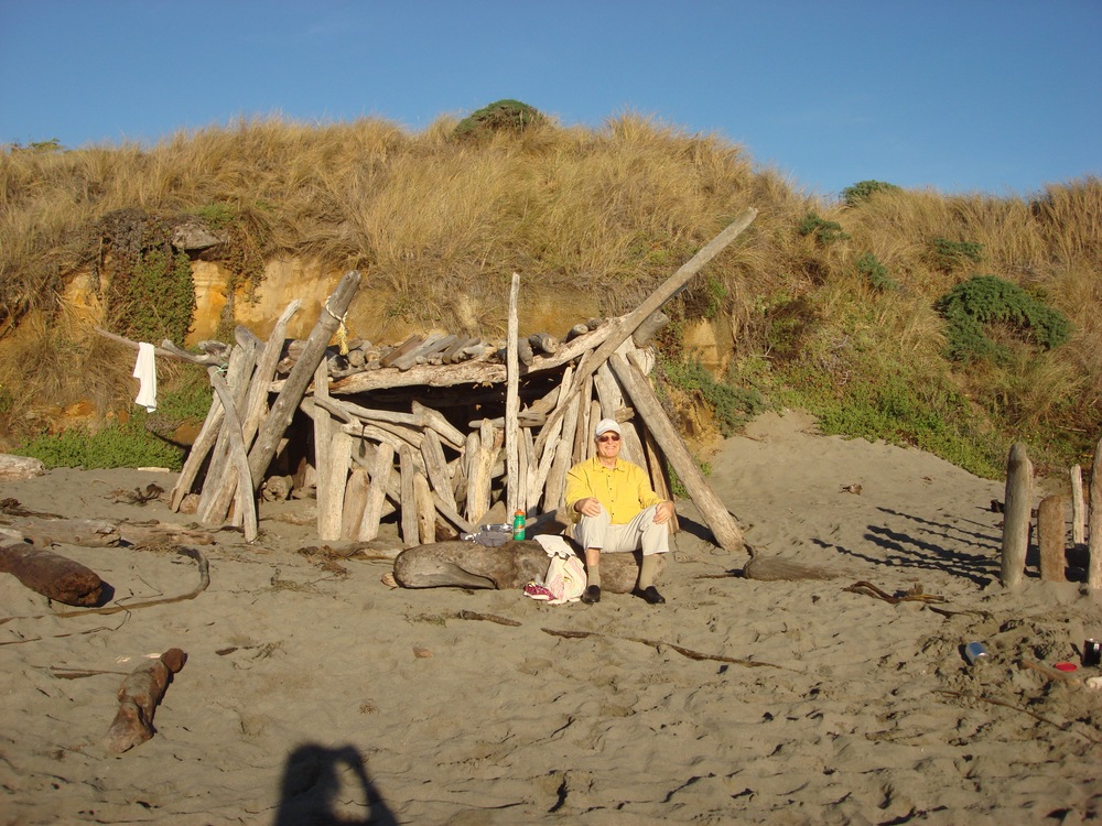..... or enjoy the evening sun in front of a "driftwood castle" your (or someone else's) grandkids built on the beach in front of Casa Pacis.