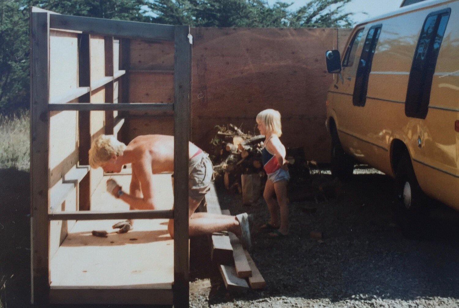 ... the garbage/tool sheds of Casa Pacis are being built