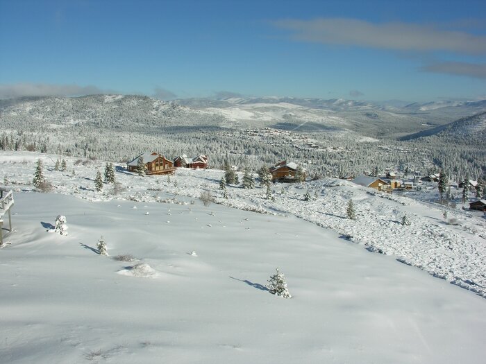 sloping terrain in front of Alta Vista