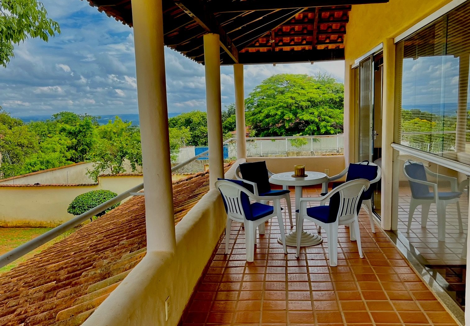 Casa de Luz -- on the upper terrace, getting ready to watch the next rain storm