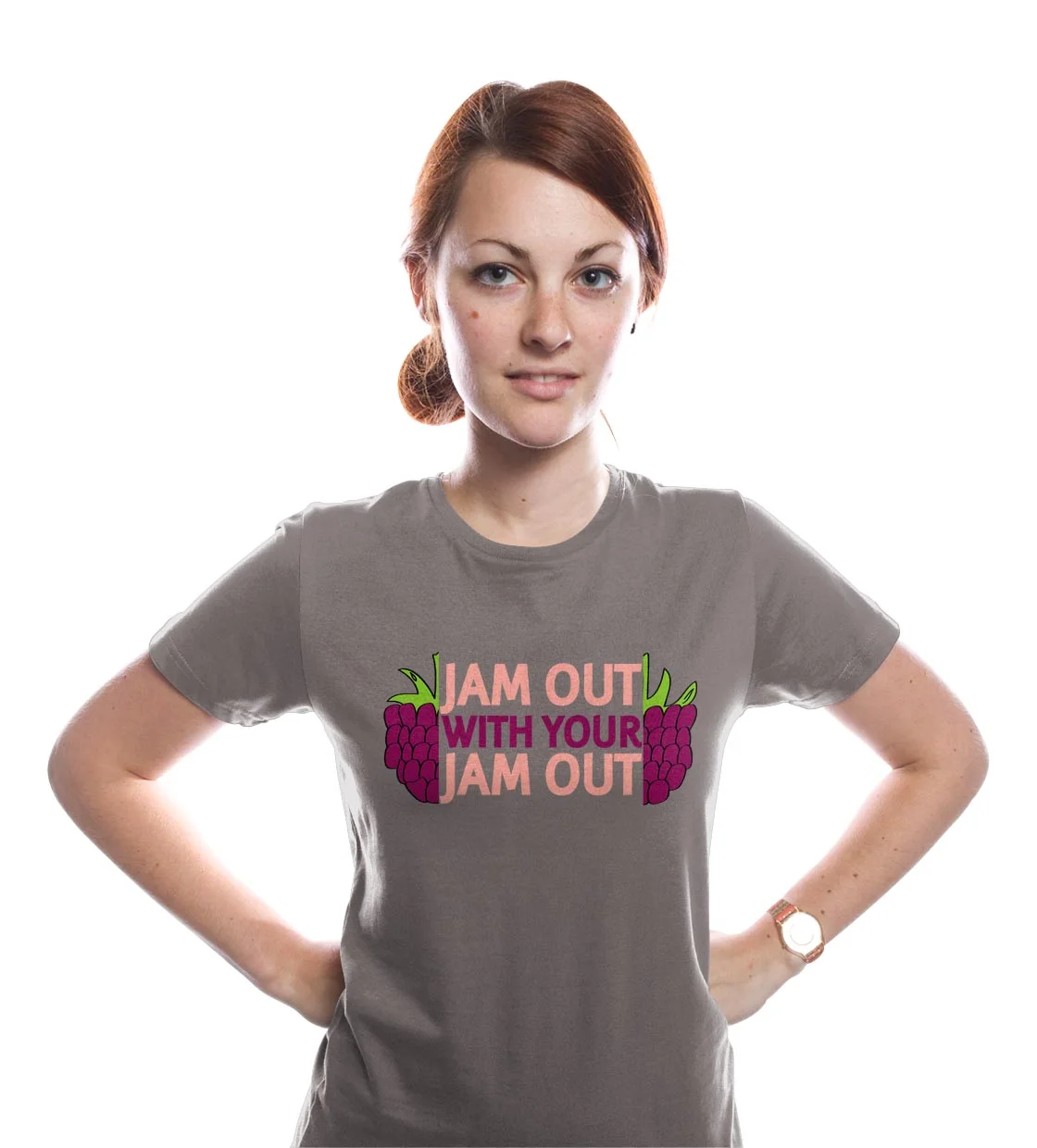 Context // After the release of their cookbook, Smash and Bramble wanted a clever way to spread their brand. Concept // This T-Shirt is a fun way for Smash and Bramble to advertise and differentiate themselves from other jam companies. This design uses components from the logo (color) and the cookbook (design and typeface) but combines those components in a fresh way. The phrase and placement of the raspberry add humor to the design, an essential part of the Smash and Bramble brand.