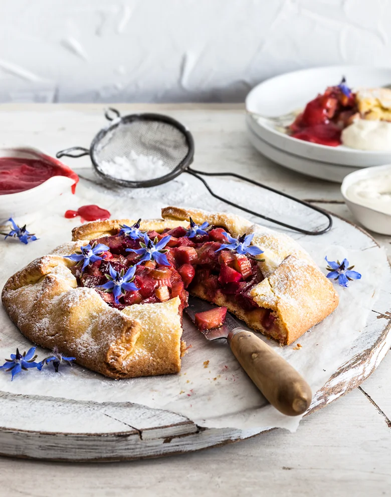 The Food Union - Rhubarb & Ginger Galette with Rhubarb Coulis