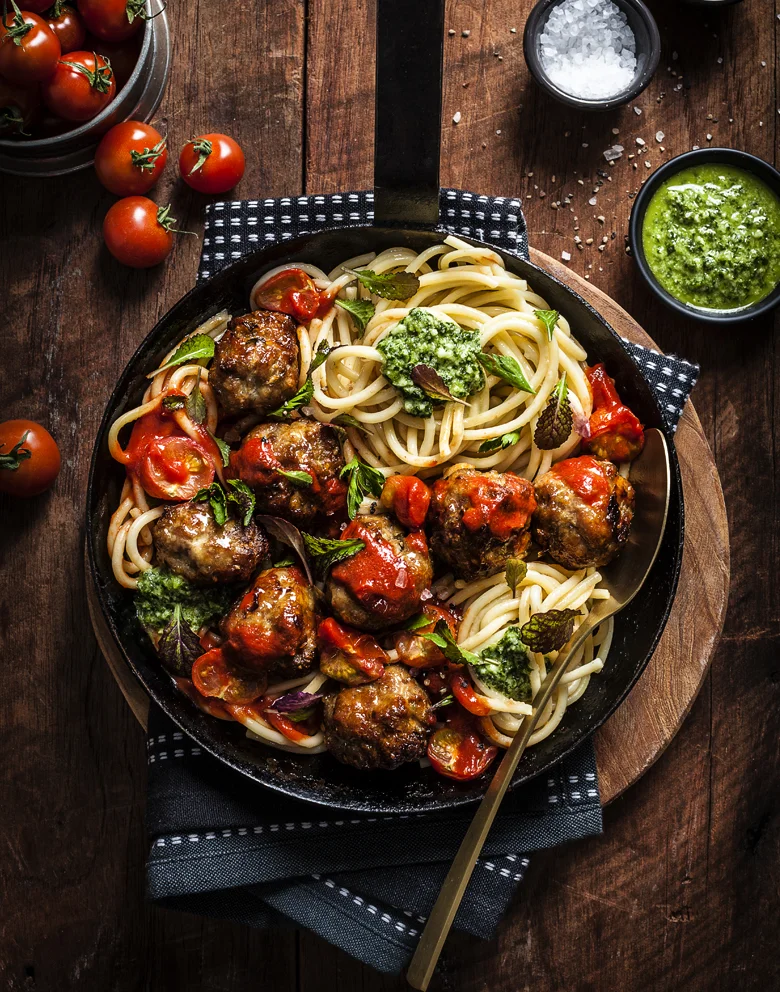 The Food Union - Pork & Fennel Meatballs with Tomato Sugo