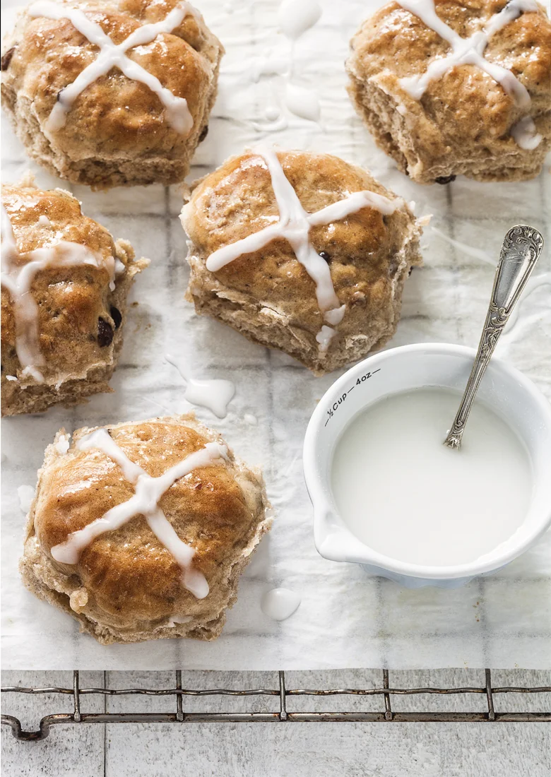 The Food Union - Pecan & Rum Raisin Hot Cross Buns